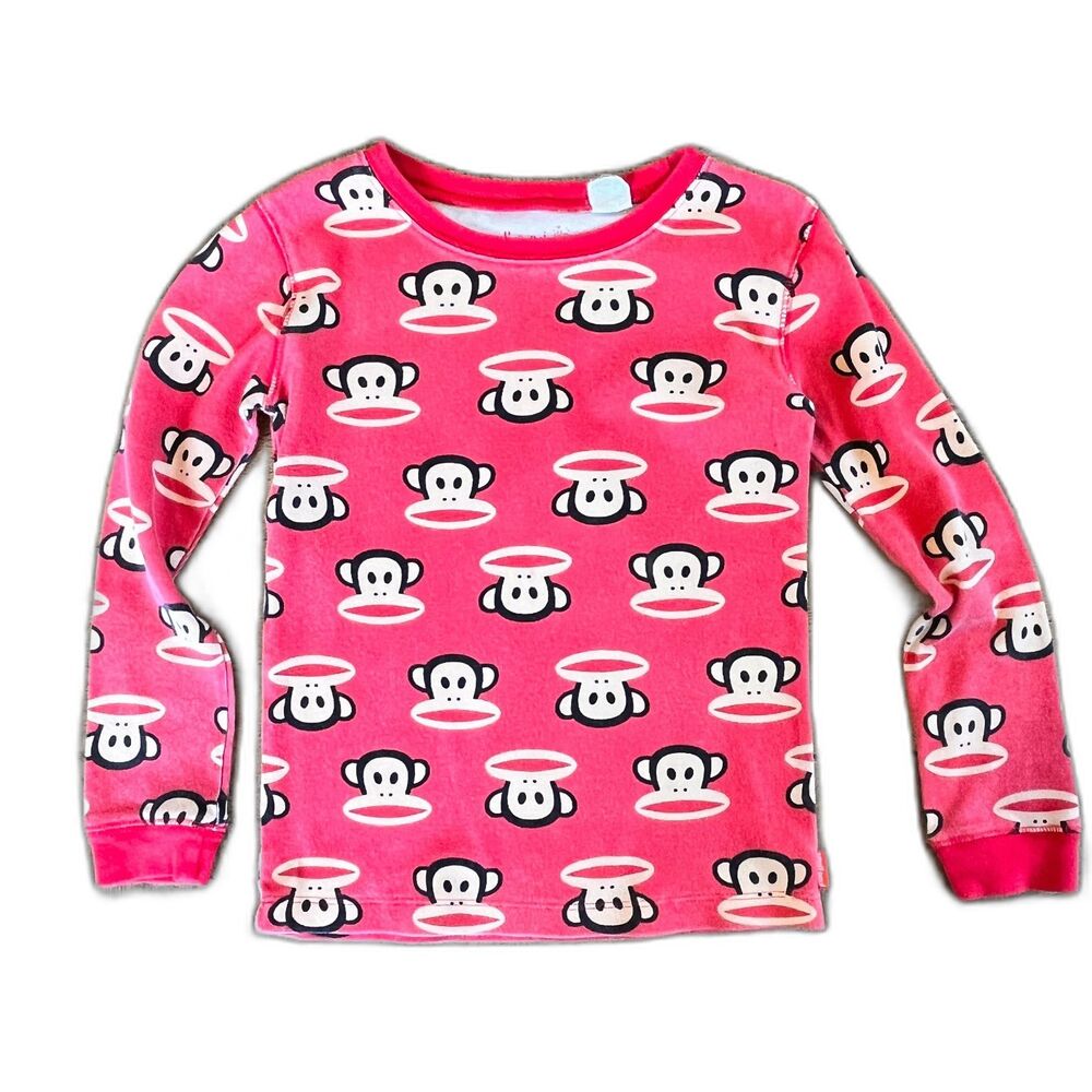 Paul Frank Small Paul Red Monkey Pajama Top T-Shirt Long Sleeve 6X/7